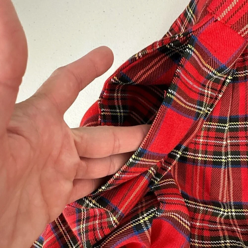 Vintage Tartan Plaid‎ Red Shorts Size 10
